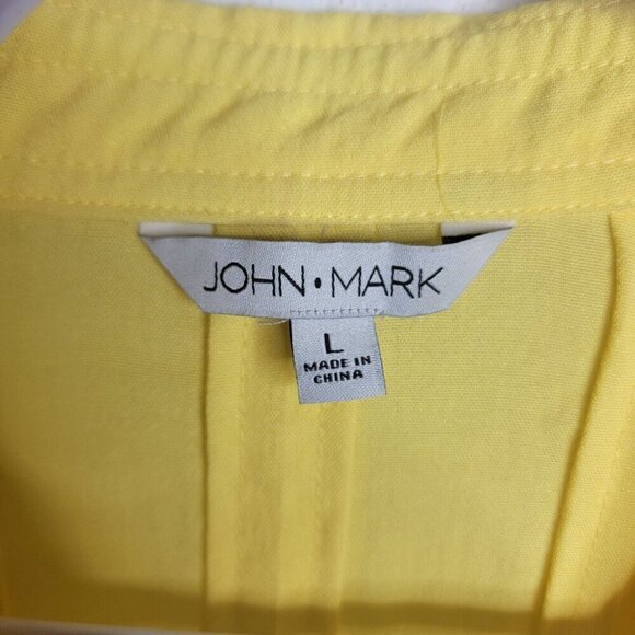 John Mark Womens Large Yellow Lagenlook Layered Button Detail Tunic Boho Hippie - Picture 3 of 6